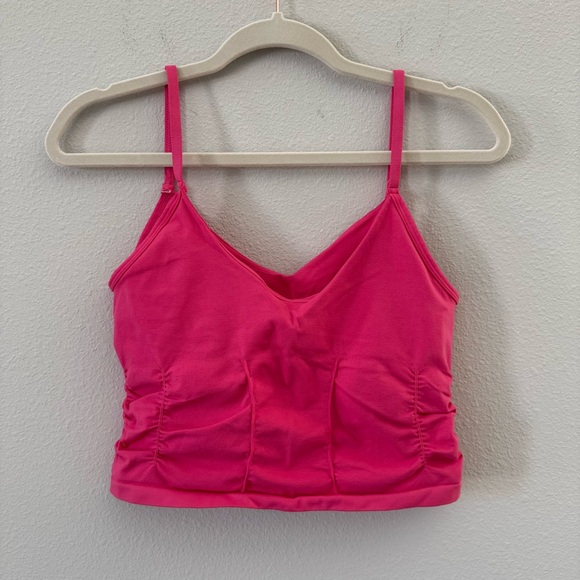 Free People Movement Pink Ruched Good Karma Tank M/L - Picture 6 of 9